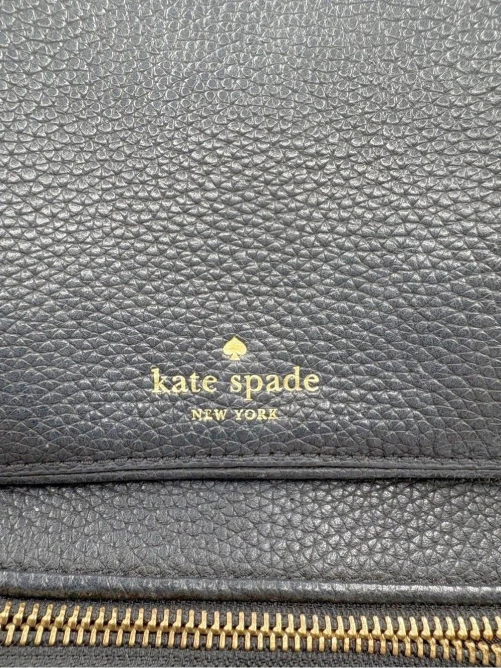 Kate Spade New York Black Leather Backpack 100% Cow Leather Gold Hardware
